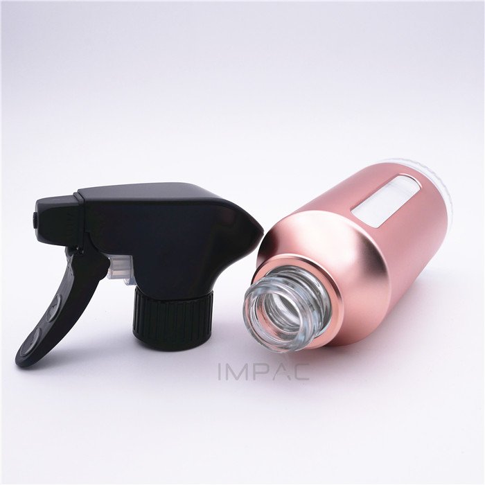 visible window luxury body olive oil dispenser spray glass bottle with UV coating 180ml