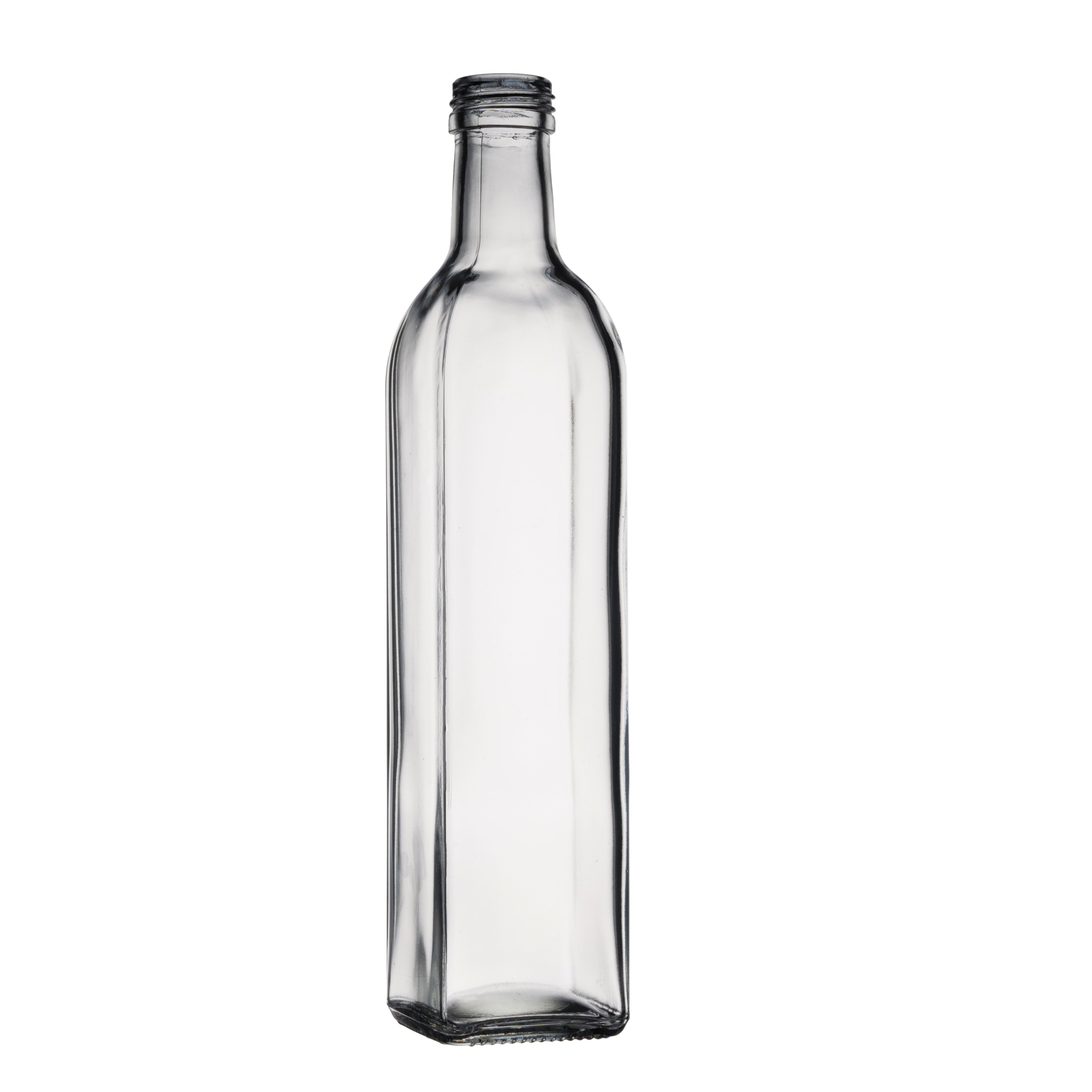 Berlin Packaging Customized OEM Square Marasca Olive Oil Bottles Food Grade Unique Shaped Oil Bottle Glass For Kitchen