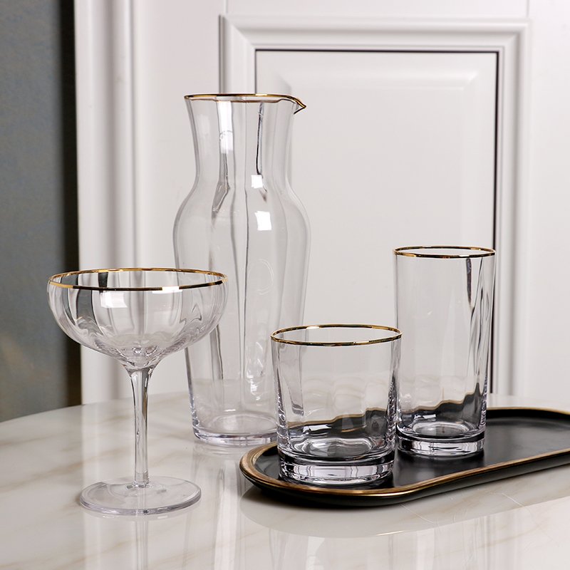 The popular collection in America hand made stylish pearl luster crystal material factory price in stock all purpose glassware