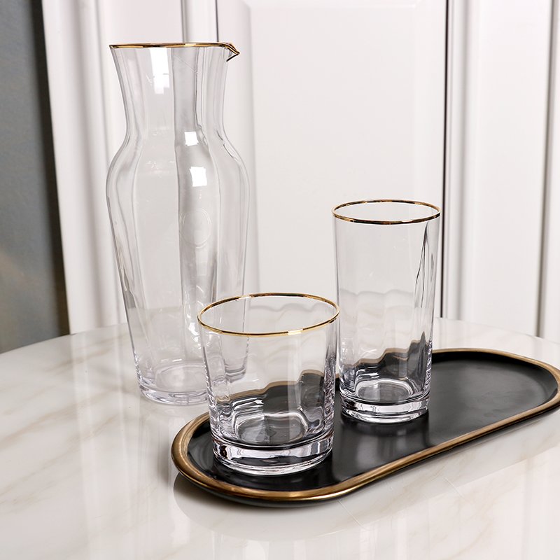 The popular collection in America hand made stylish pearl luster crystal material factory price in stock all purpose glassware