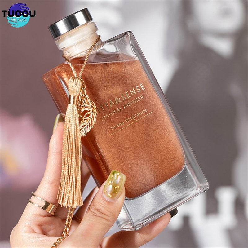 Hot sale Aromatherapy glass bottle Reed Diffusion Bottles Rectangular Square Glass Amber Aramis Bottle