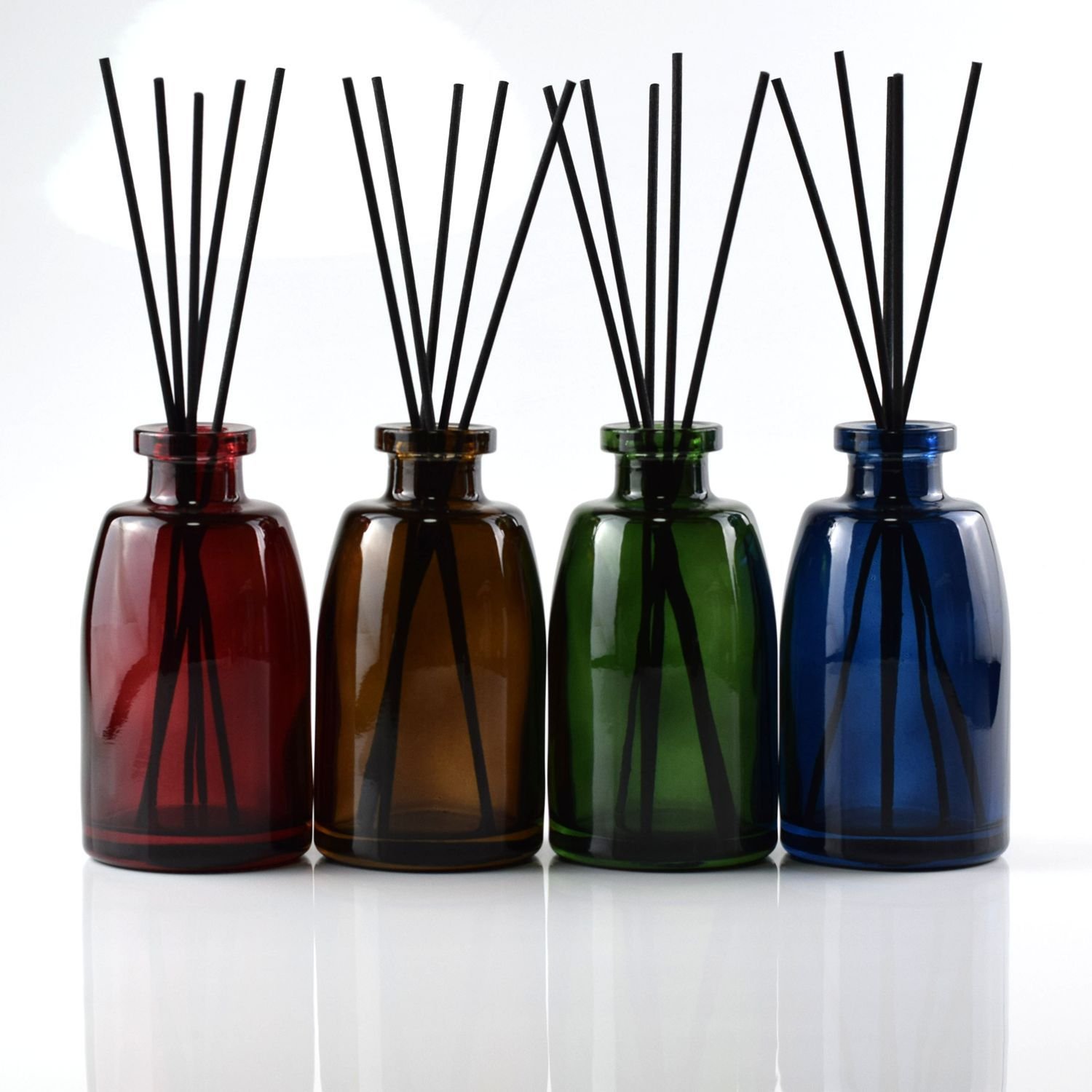 Custom Color Clear 200ml Matte Black White Round shape Diffuser Glass Bottle with Lid