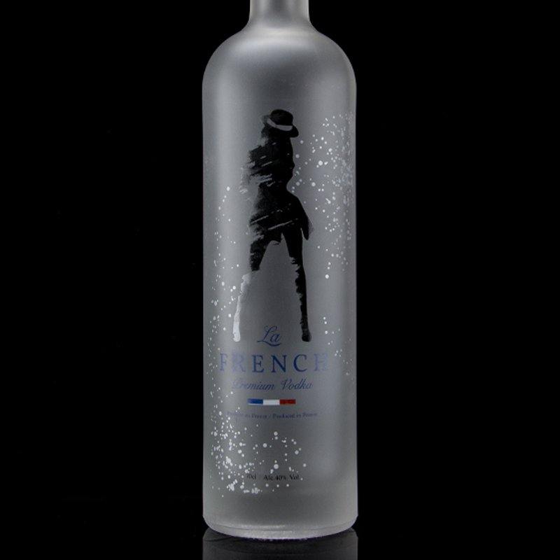 White Round Shape 750ml Acid Etch Glass Bottle Premium Vodka Glass Bottle In Heze