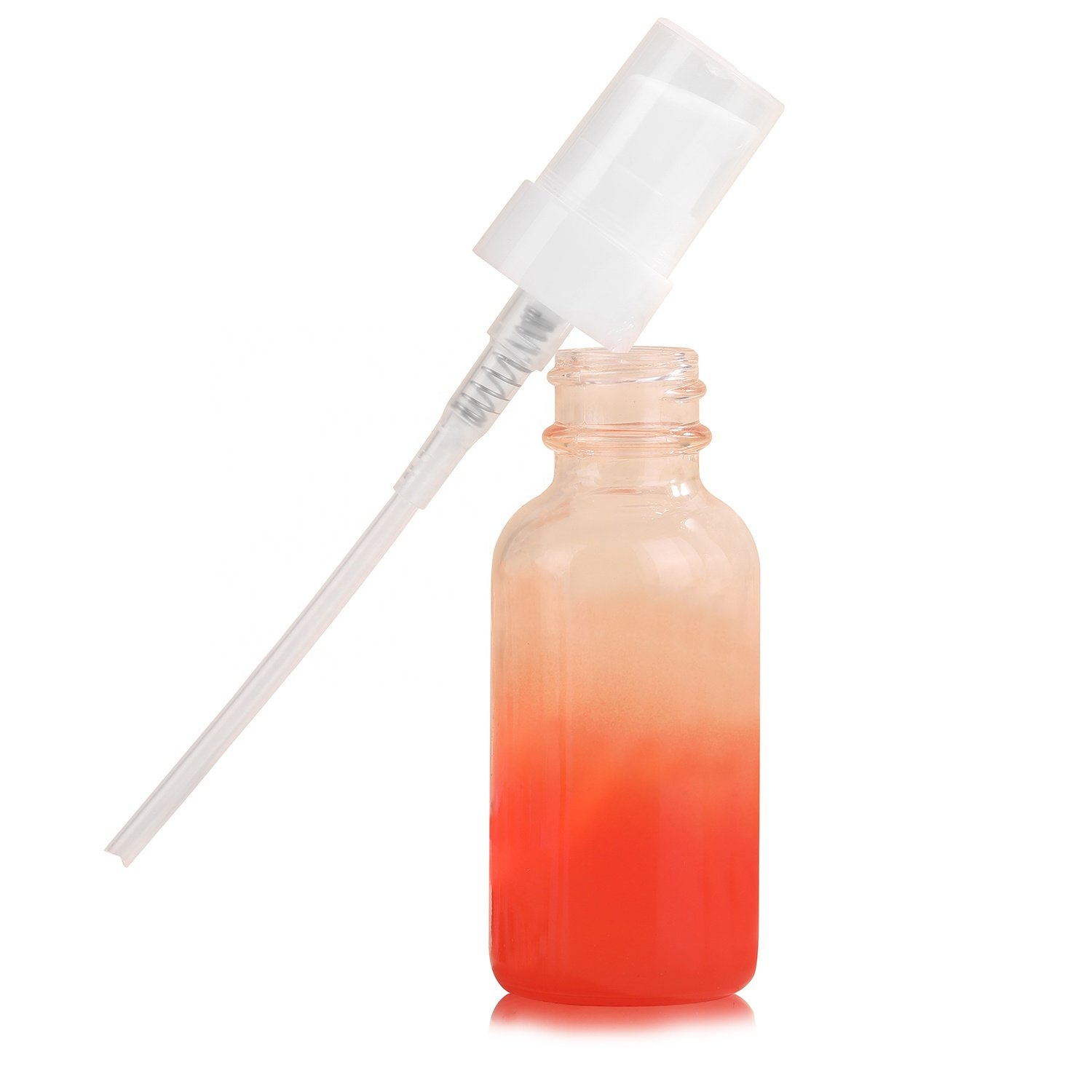 Custom Gradient Red 10ml 15ml 20ml 30ml Essencial Raw liquid Boston Bamboo Dropper Glass Bottle With Wood Cap