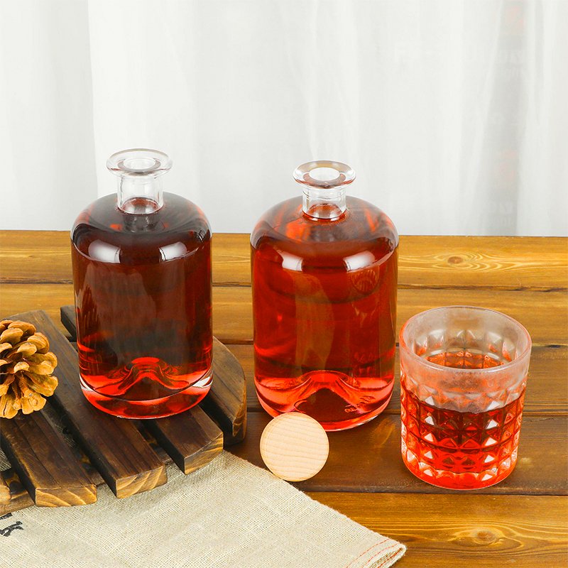 Wholesale 180ml 375ml 500ml 700ml 750ml 1000ml Botellas Para Ginebra Gin Herb Schnapps Glass Bottle With Punted Bottom