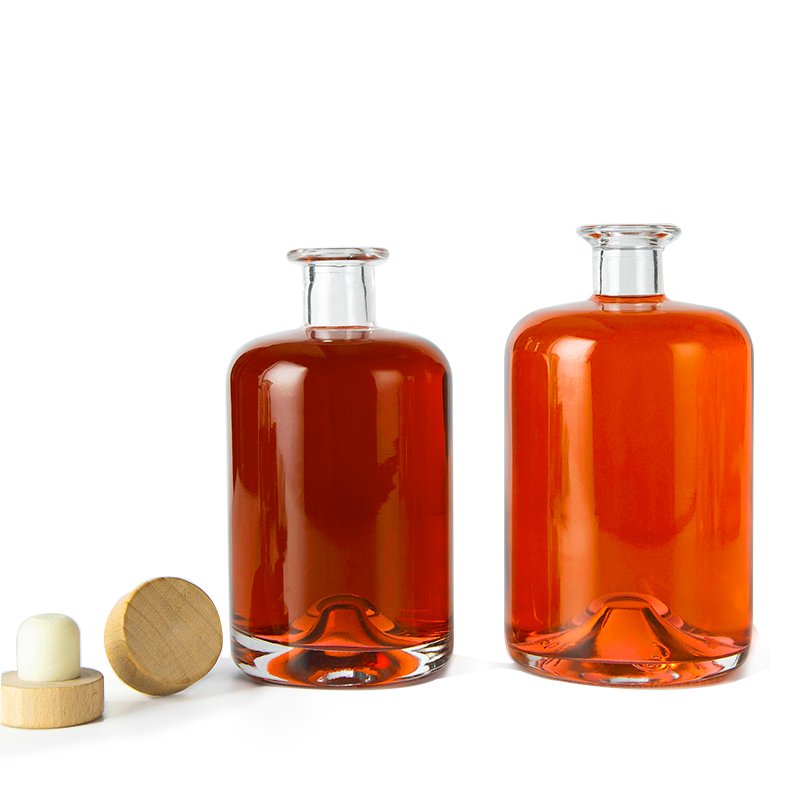 Wholesale 180ml 375ml 500ml 700ml 750ml 1000ml Botellas Para Ginebra Gin Herb Schnapps Glass Bottle With Punted Bottom