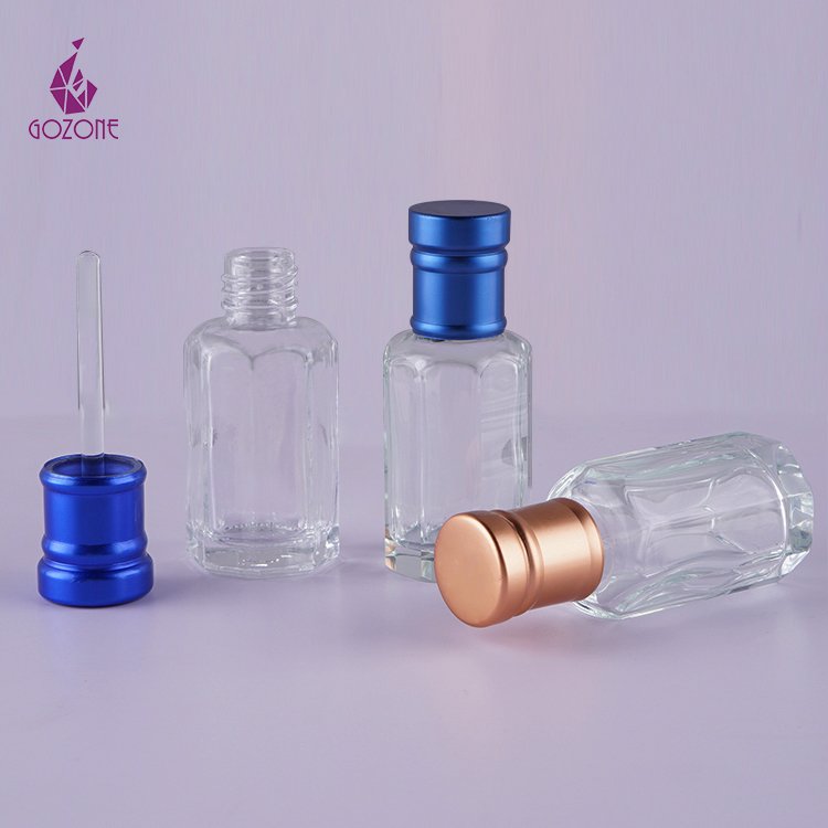 Fancy 3ML 6ML 12ML Black Electroplate Oud Essential Oil Perfume Glass Attar Bottles