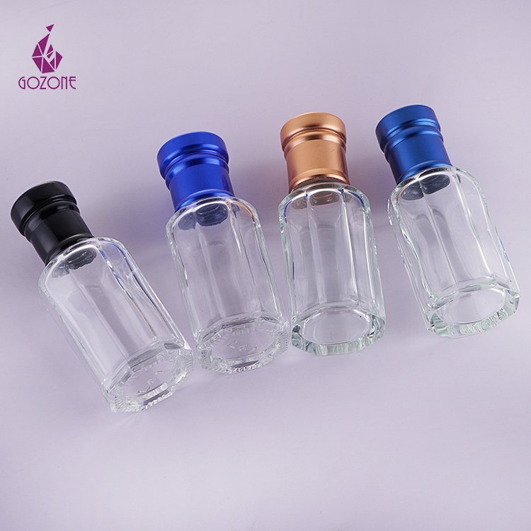 Fancy 3ML 6ML 12ML Black Electroplate Oud Essential Oil Perfume Glass Attar Bottles