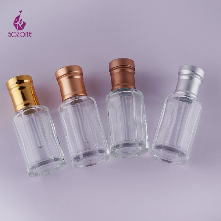 Fancy 3ML 6ML 12ML Black Electroplate Oud Essential Oil Perfume Glass Attar Bottles