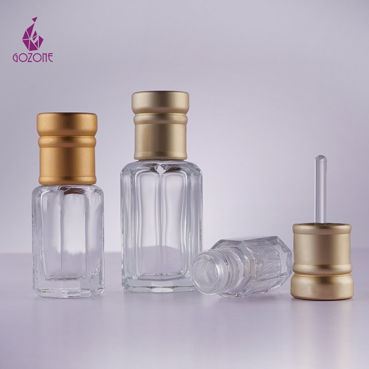 Fancy 3ML 6ML 12ML Black Electroplate Oud Essential Oil Perfume Glass Attar Bottles