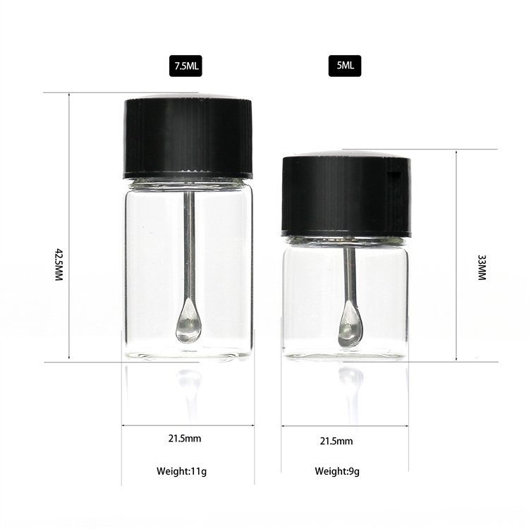5ml New Type Clear Glass Tubular Amber Glass Vial pill vial For Medical Powder Containers With Spoon