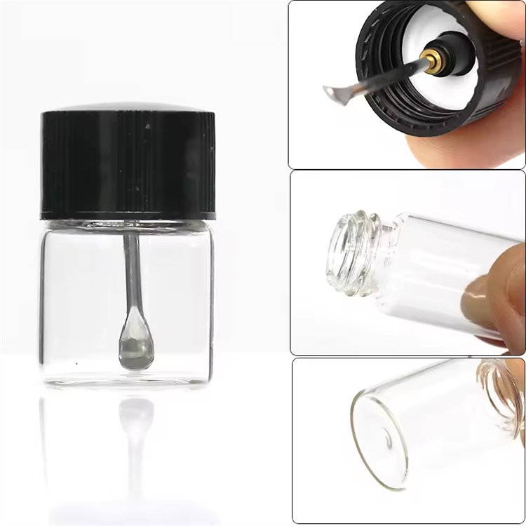 5ml New Type Clear Glass Tubular Amber Glass Vial pill vial For Medical Powder Containers With Spoon