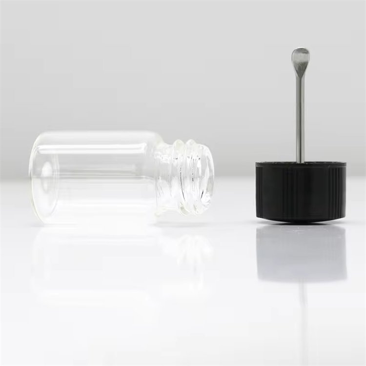 5ml New Type Clear Glass Tubular Amber Glass Vial pill vial For Medical Powder Containers With Spoon