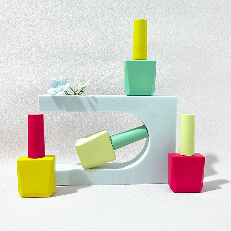 OEM\ODM custom unique nail gel polish glass bottle with brush empty nail polish bottles and round brush