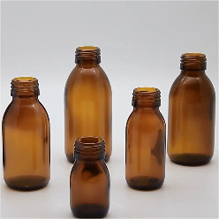 Wholesale Amber Syrup Oral Liquid Glass Bottle With White Black Cap Brown Medical Glass Liquid Bottles