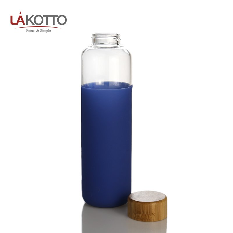 Glass Water Bottle with Protective Sleeve Leak Proof