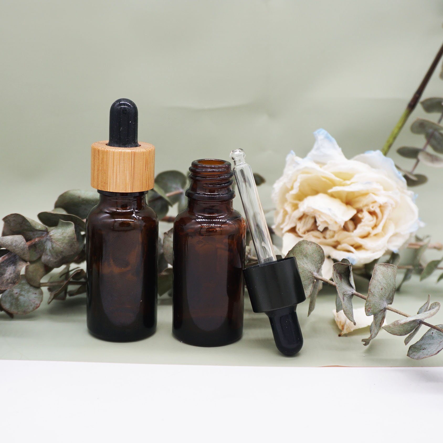 Beard oil packing empty amber essential oil glass frosted cosmetics glass oil bottle dropper bottle 10ml 20ml 30ml 50ml 100ml
