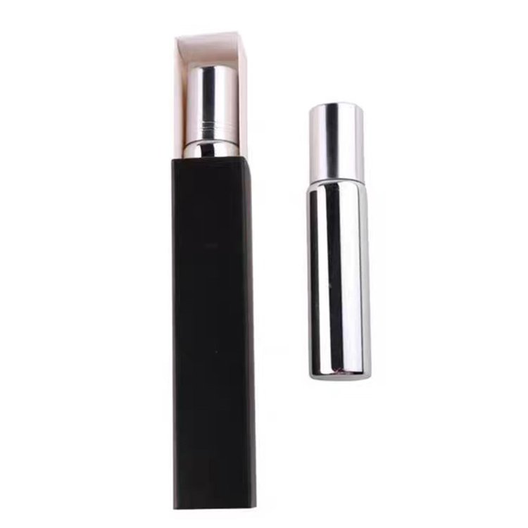 3ML 5ML 15ML 20ML Empty Bottles Essential Oil Golden Sliver Black Glass Roll On Bottle With Metal Roller Ball