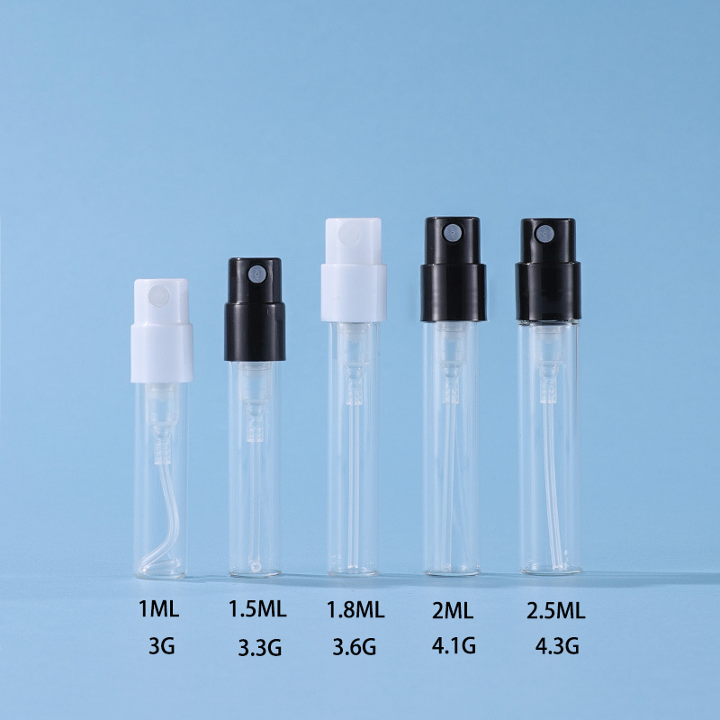 1ml 1.5ml 1.8ml 2ml 2.5ml mini glass vials perfume sample glass spray bottles