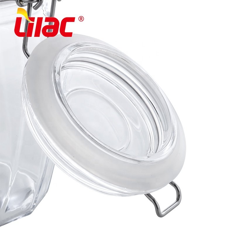Lilac BSCI SGS LFGB 850ml 1200ml 2000ml 2400ml food containers wide mouth airtight storage set and glass bottles jars in bulk