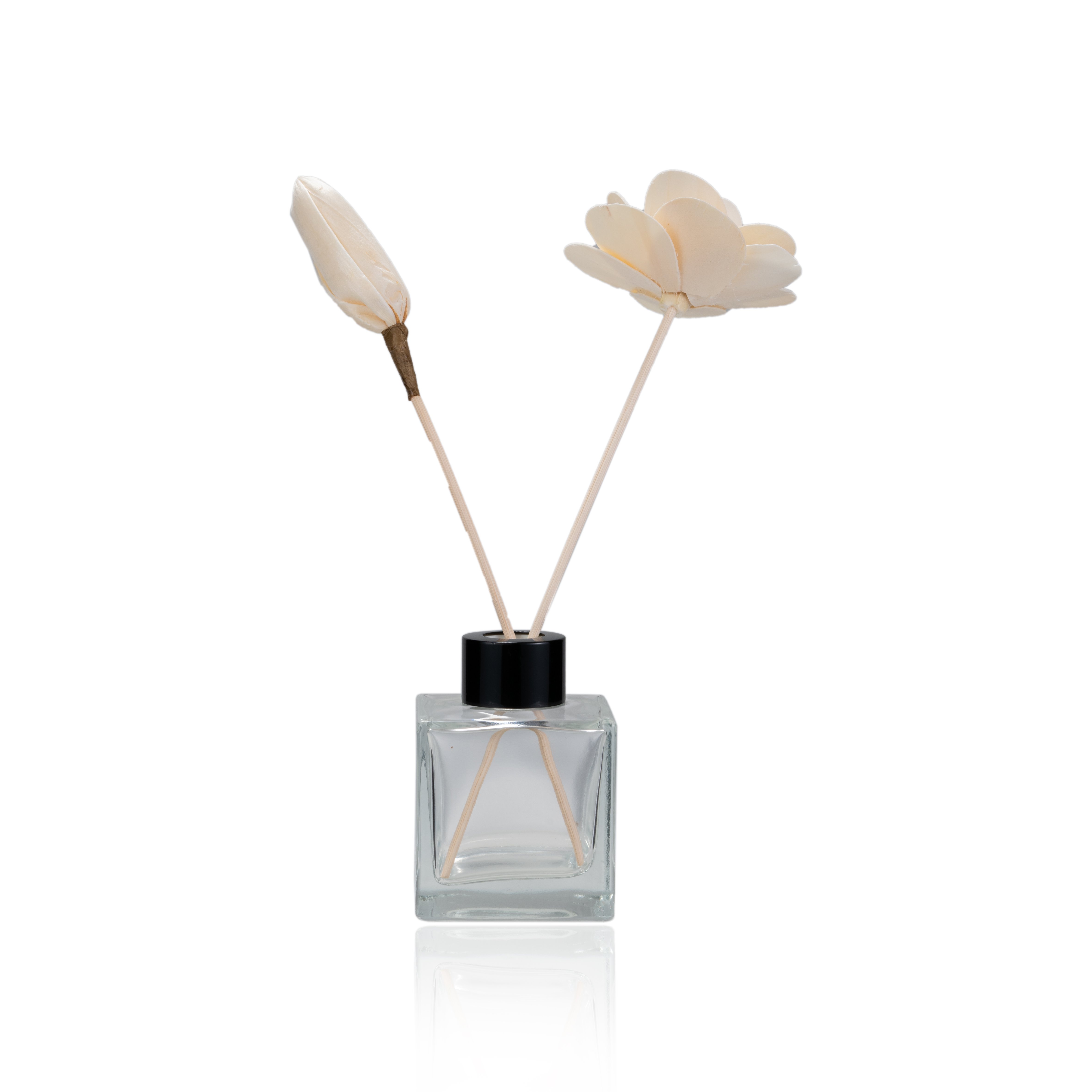 Wholesale Empty 50ml 100ml 150ml 200ml Cube Square Reed Diffuser Sticks Glass Bottle For Aroma Fragrance