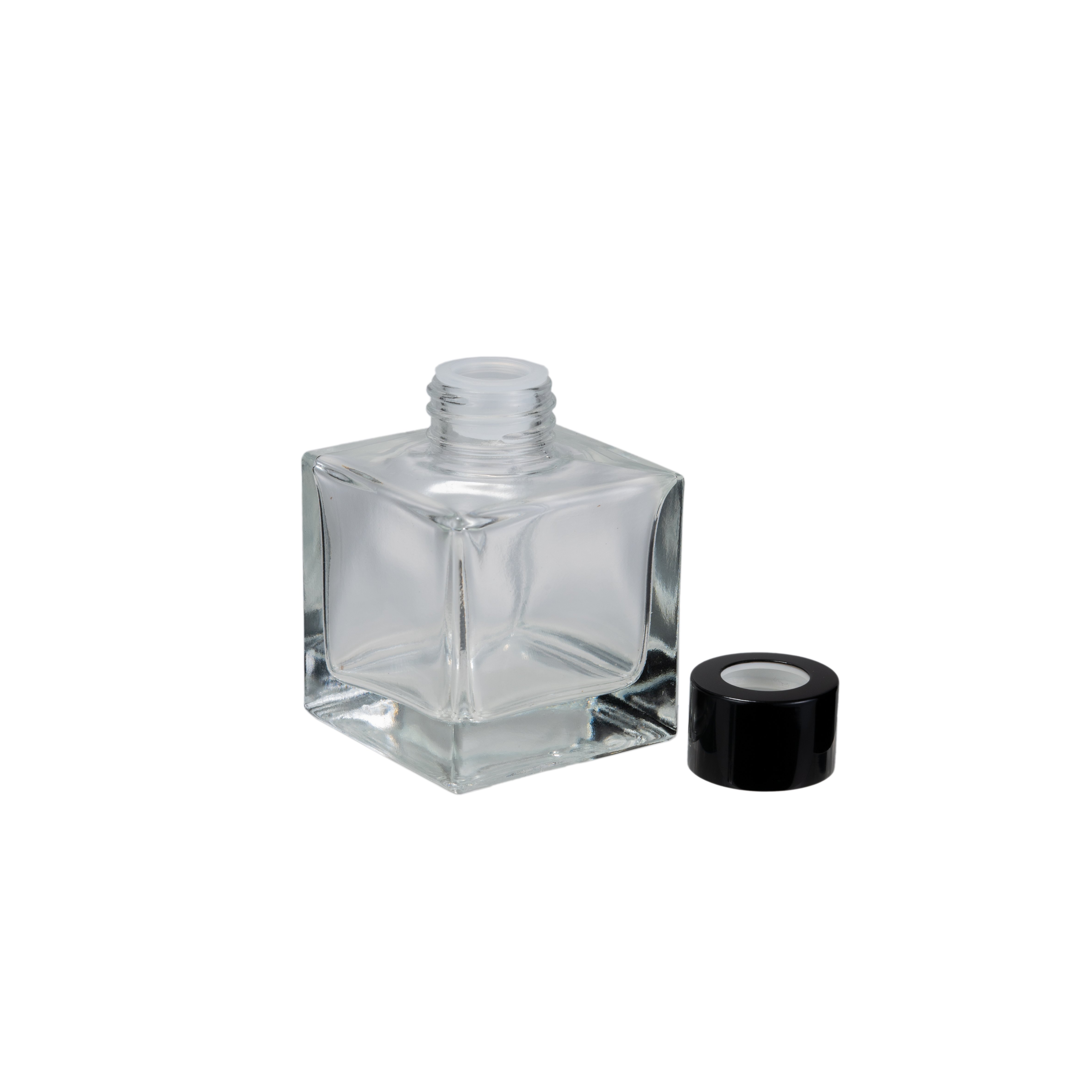 Wholesale Empty 50ml 100ml 150ml 200ml Cube Square Reed Diffuser Sticks Glass Bottle For Aroma Fragrance