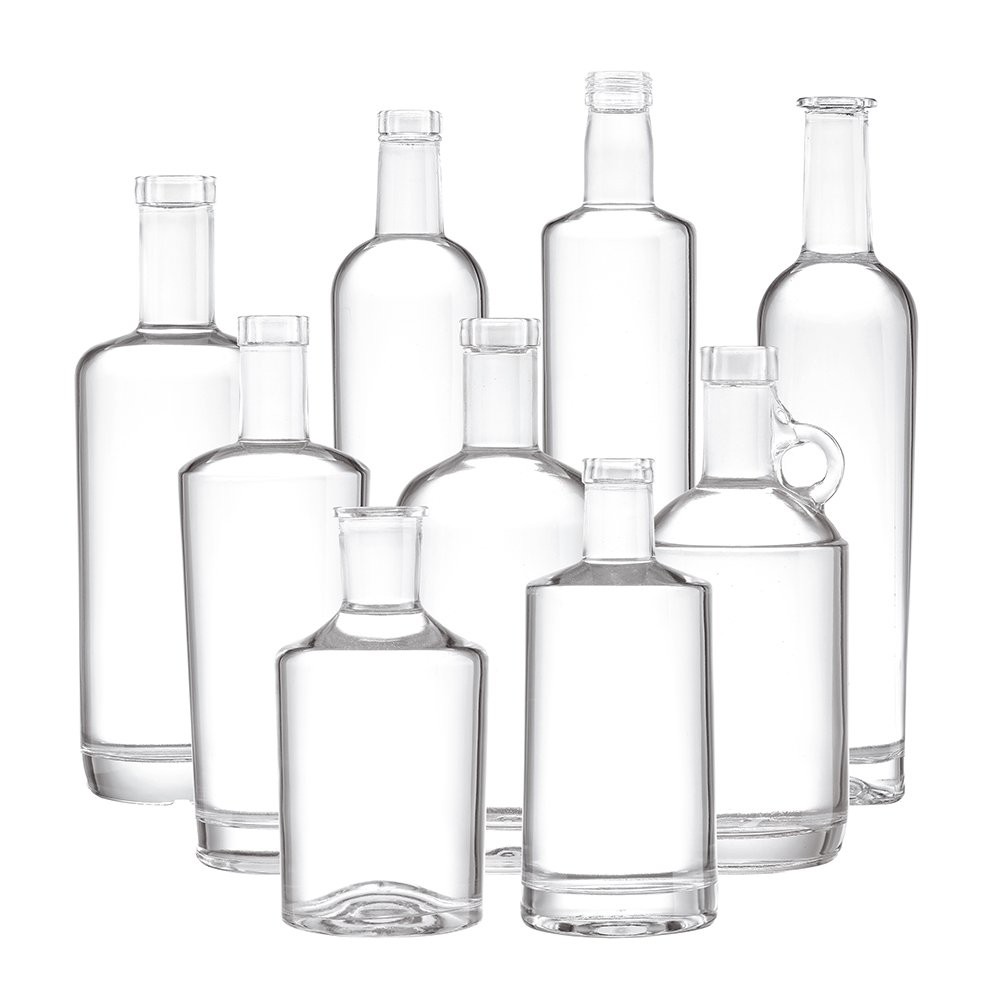 Wholesale Of 750ml Frosted glass Vodka bottle 1000ml Wine glass bottle For High-end Empty Tank Wine