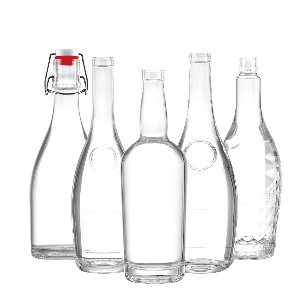 Wholesale Of 750ml Frosted glass Vodka bottle 1000ml Wine glass bottle For High-end Empty Tank Wine