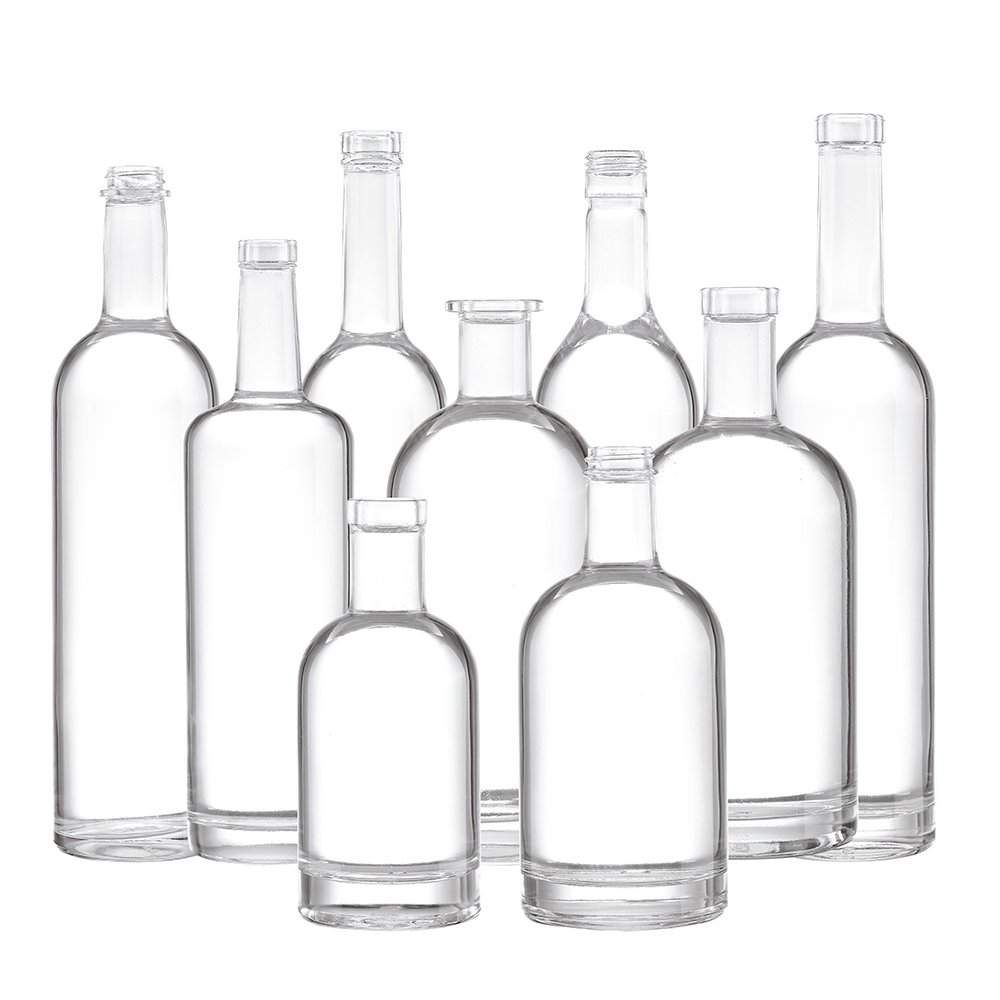 Wholesale Of 750ml Frosted glass Vodka bottle 1000ml Wine glass bottle For High-end Empty Tank Wine