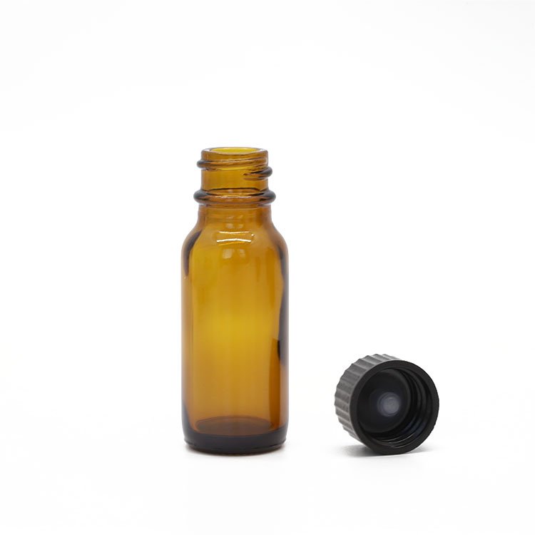 250ml empty clear amber boston round bottles with dropper for essential oil glass bottle