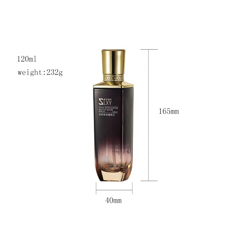 high quality square glass set bottle cosmetic black spray cream bottle cosmetic glass bottle set
