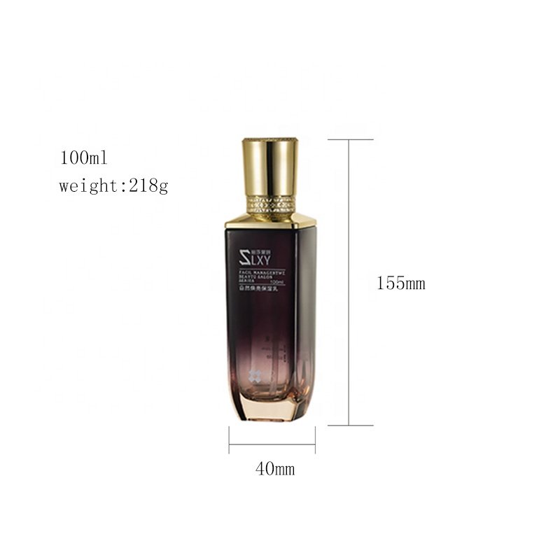 high quality square glass set bottle cosmetic black spray cream bottle cosmetic glass bottle set