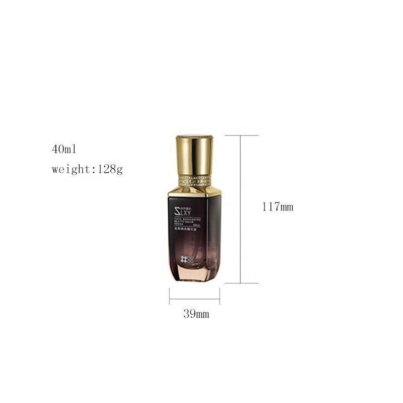 high quality square glass set bottle cosmetic black spray cream bottle cosmetic glass bottle set