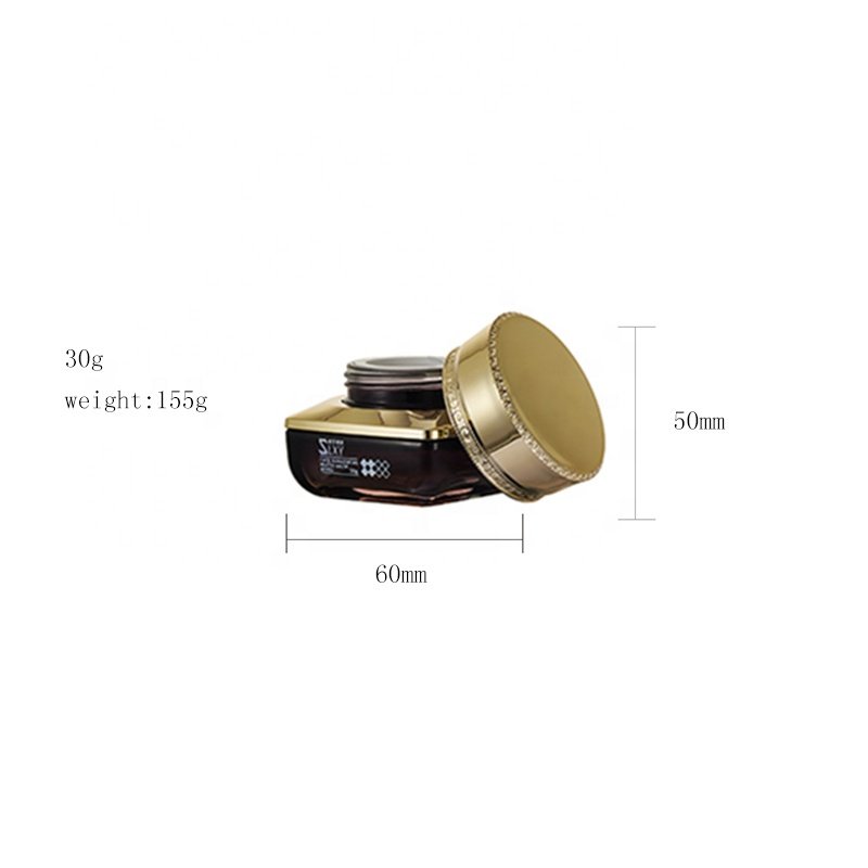 high quality square glass set bottle cosmetic black spray cream bottle cosmetic glass bottle set