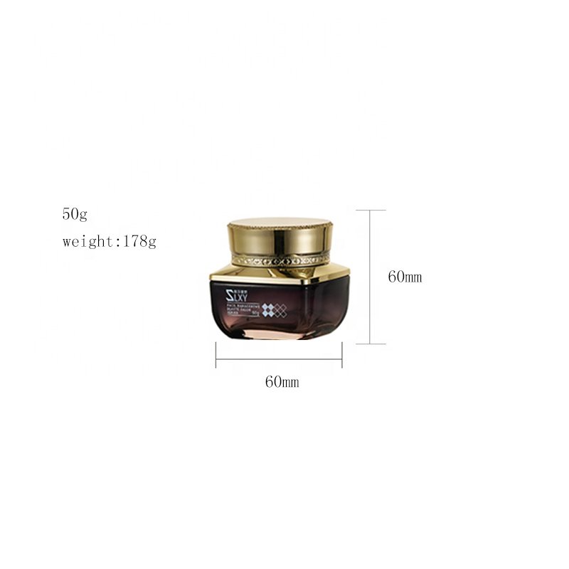 high quality square glass set bottle cosmetic black spray cream bottle cosmetic glass bottle set