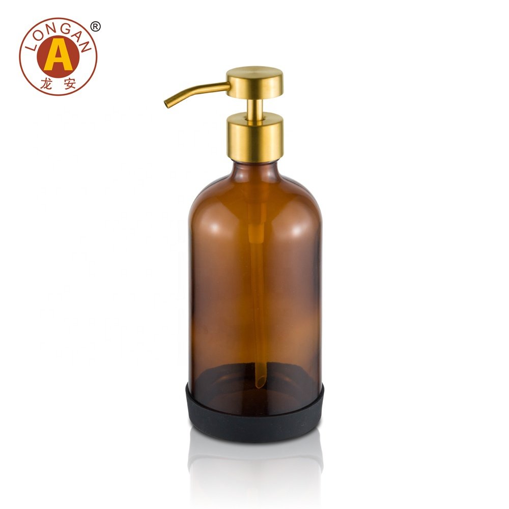 Manufacturer customized packaging bottle amber shampoo hand wash bottle black glass bottle 250ml 500ml