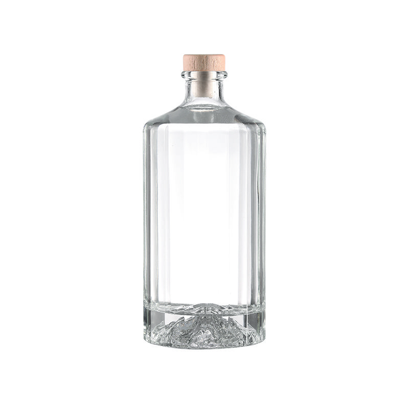 Custom empty arched irregular spirit bottle 500ml 700ml Vodka Whiskey Rum XO glass bottle with lid