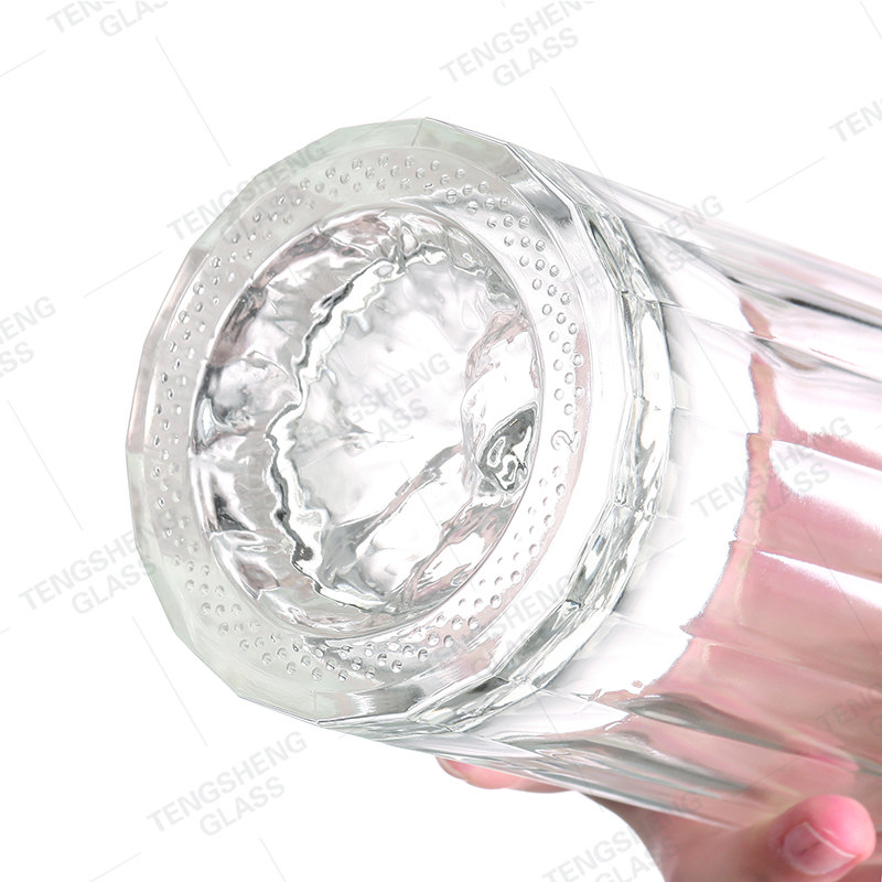 Custom empty arched irregular spirit bottle 500ml 700ml Vodka Whiskey Rum XO glass bottle with lid
