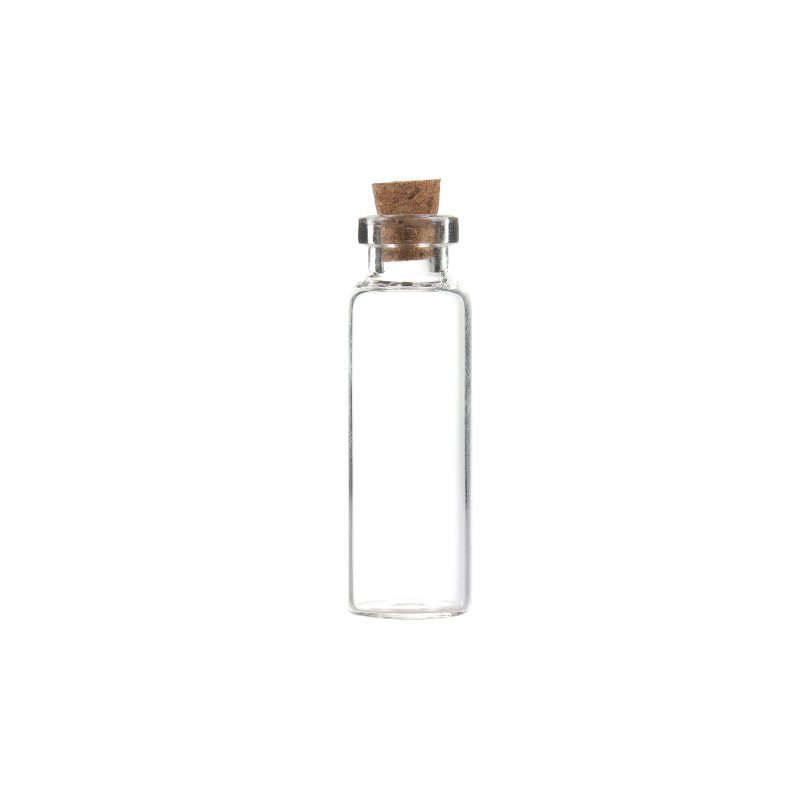 Spot goods Wooden stopper transparent Floating decorative storage glass bottle with plastic silicone punch stopper