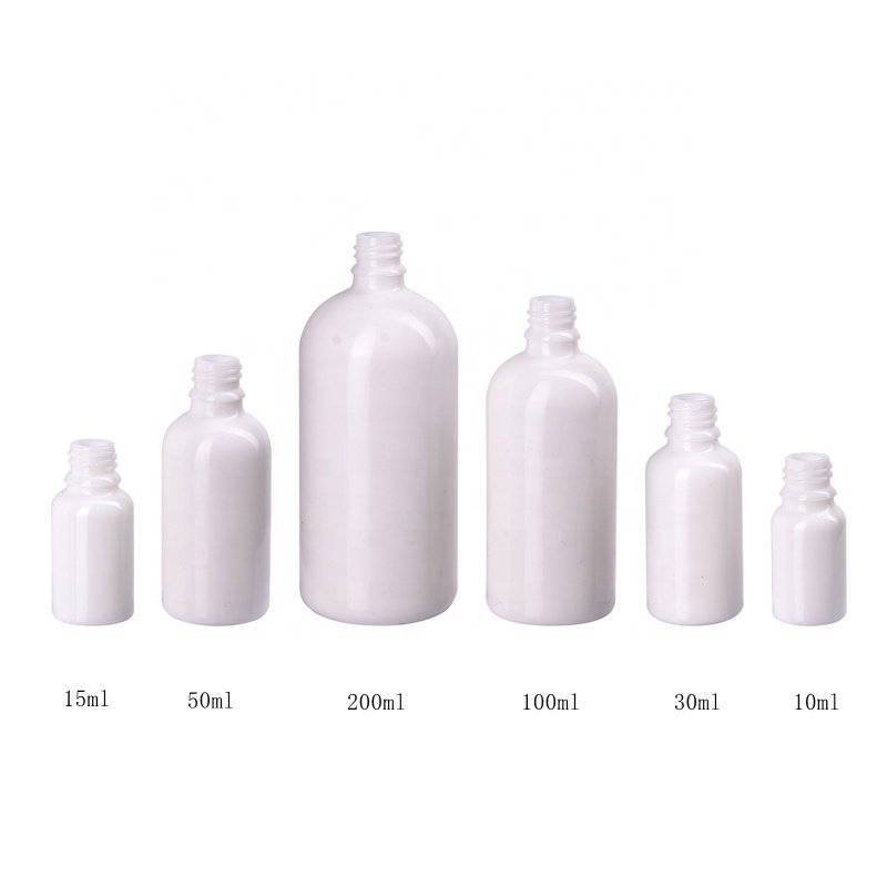 rose gold dropper bottle 200 ml 100 ml 50 ml opal glass bottle 30 ml 15 ml 10 ml white cosmetic bottle aluminum dropper for oil