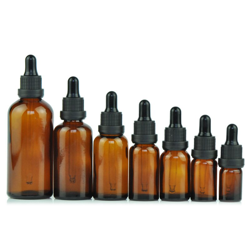 5ml-100ml Luxury Amber Essential Oil bottle Cosmetic Packaging Glass Bottle With Dropper