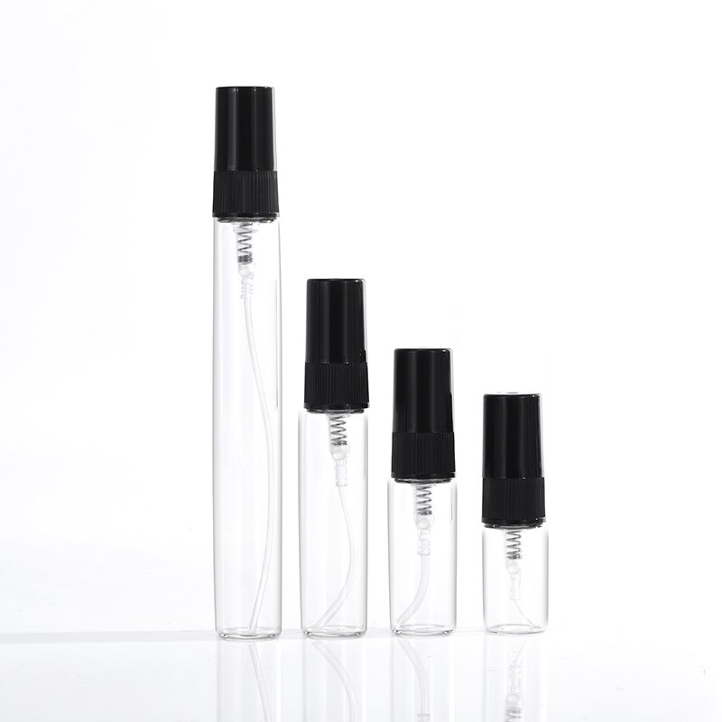 Cheap High Quality 2ml 3ml 5ml 10ml Small Perfume Atomizer Vials Sample Glass Bottle With Plastic Spray Pump Mini Tester Bottles