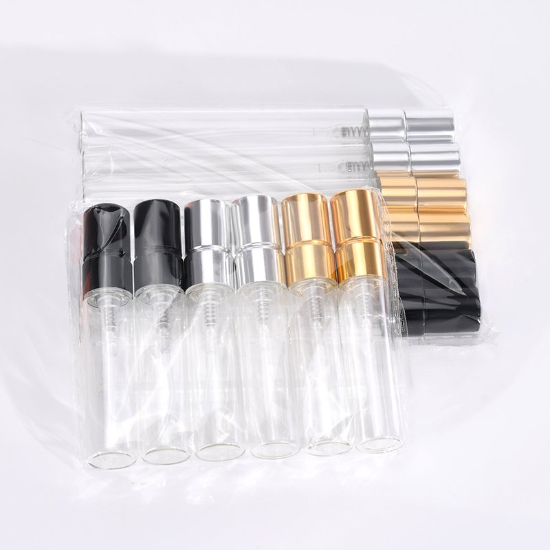Cheap High Quality 2ml 3ml 5ml 10ml Small Perfume Atomizer Vials Sample Glass Bottle With Plastic Spray Pump Mini Tester Bottles