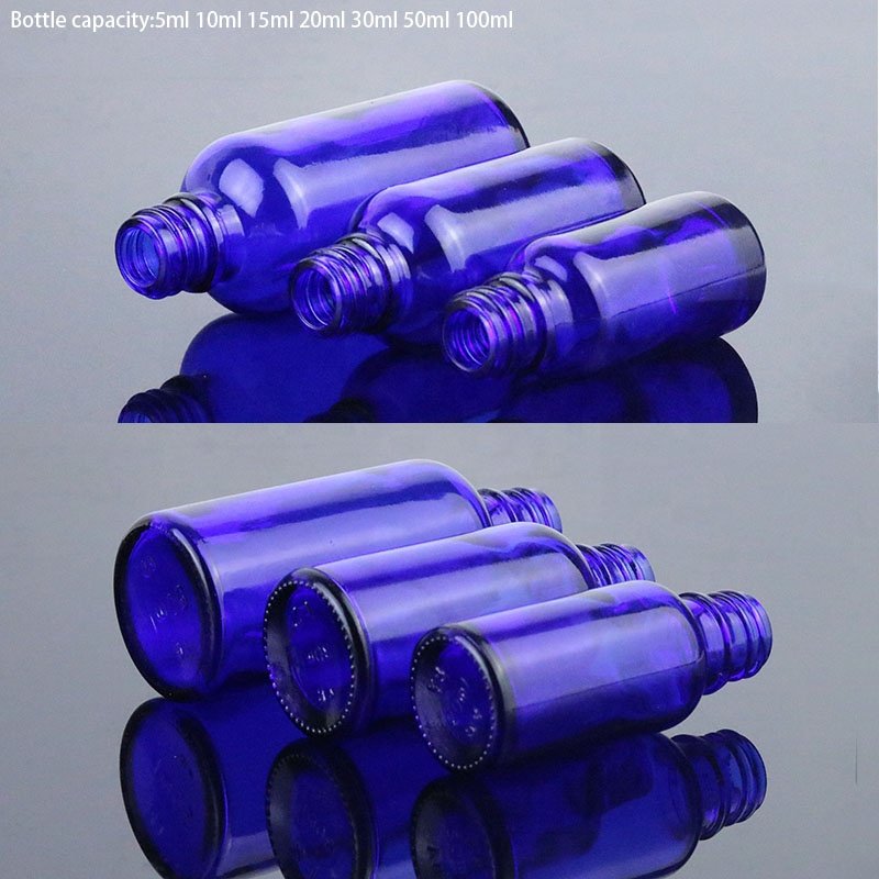 Factory price mini 5ml 10ml 15ml 20ml 30ml 1oz Round Mouth Perfume Water Bottle Blue Glass Nasal Spray Bottles (GES03-B)