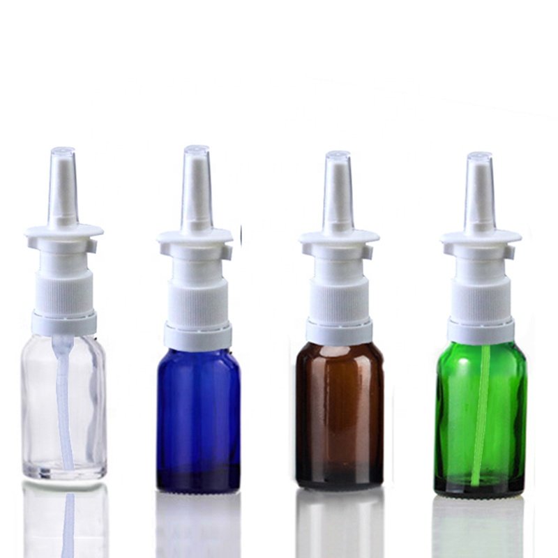Factory price mini 5ml 10ml 15ml 20ml 30ml 1oz Round Mouth Perfume Water Bottle Blue Glass Nasal Spray Bottles (GES03-B)