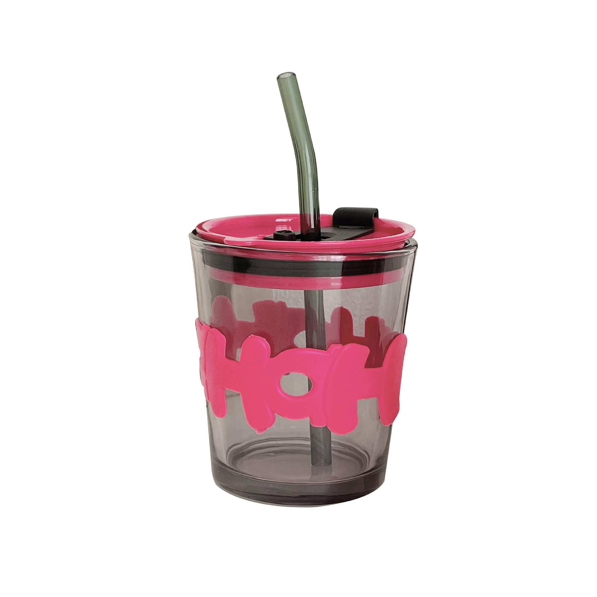 Wholesale INS Style Alphabet Mug Summer Good-looking Cup Summer Cooling Cup Gift Glass Bottle Bamboo Cup with Straw Bottle