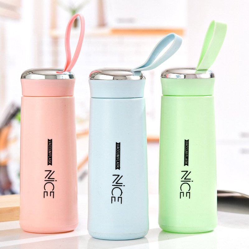 Wholesale 2022 new Nice glass liner creative water bottle simple department store student bottle advertising gift thermos bottle