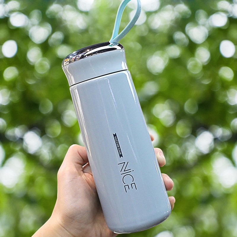 Wholesale 2022 new Nice glass liner creative water bottle simple department store student bottle advertising gift thermos bottle