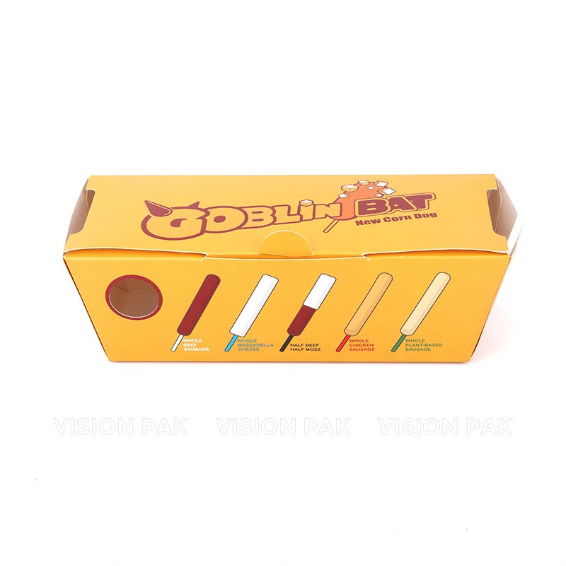 Promotional OEM Low Price Paper Tray for Hot Dog Korean Corn Dog Packaging Cardboard Box
