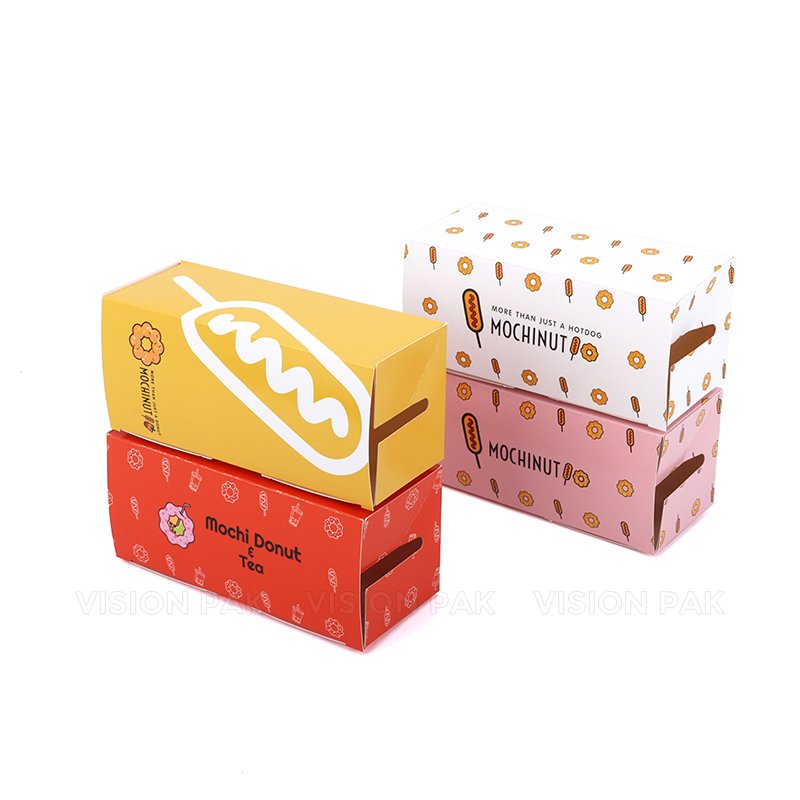 Promotional OEM Low Price Paper Tray for Hot Dog Korean Corn Dog Packaging Cardboard Box